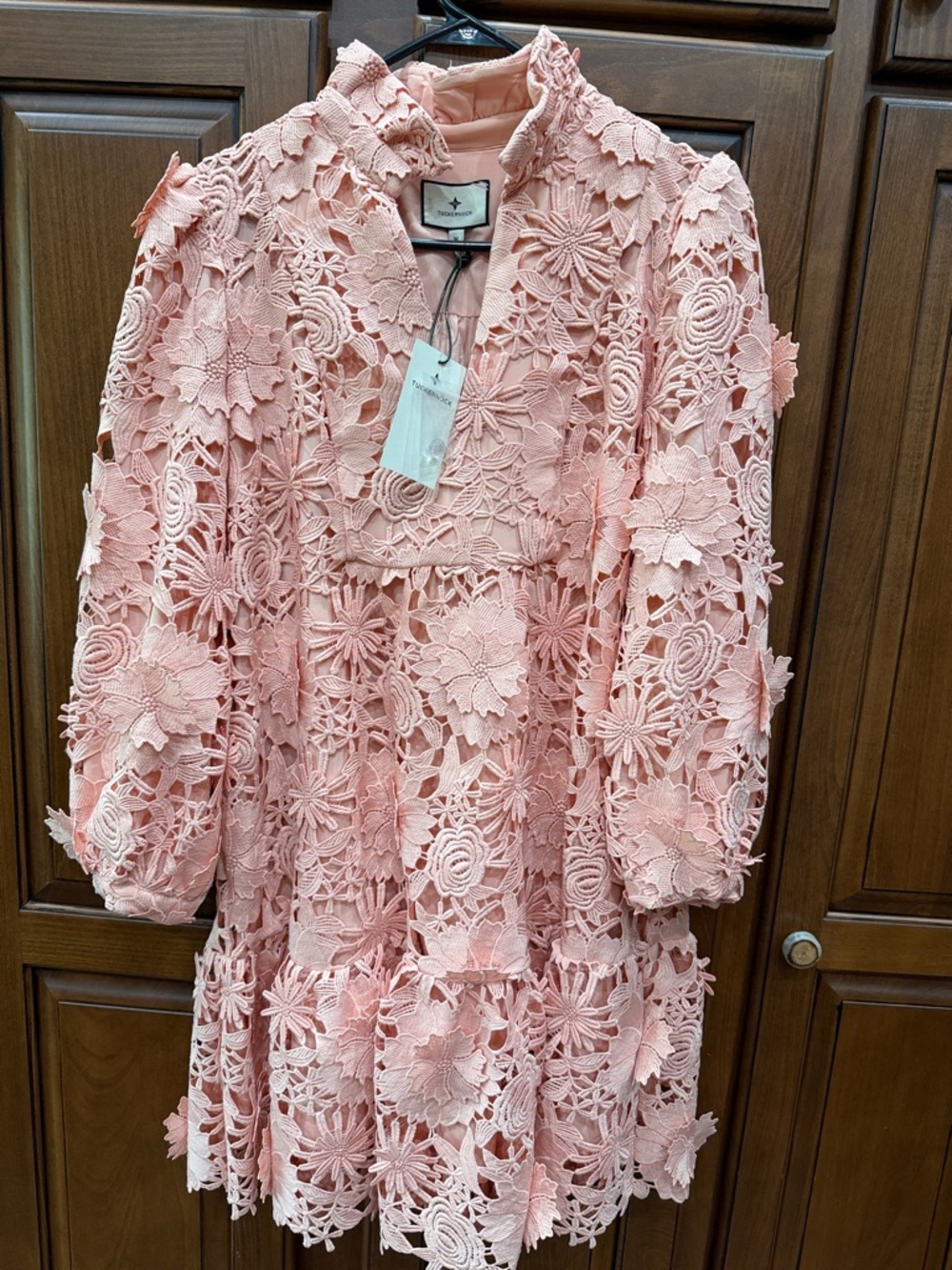 Tuckernuck Pink Floral Lace Tiered Dress